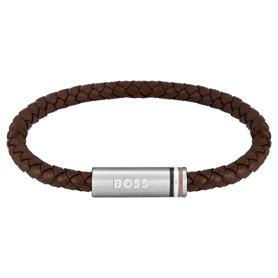 BOSS BROWN LEATHER BRACELET 1580623