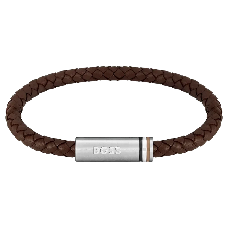 BOSS BROWN LEATHER BRACELET 1580623
