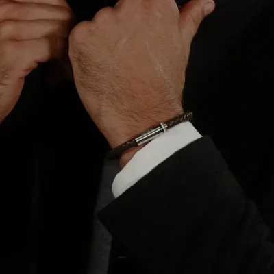 BOSS BROWN LEATHER BRACELET 1580623