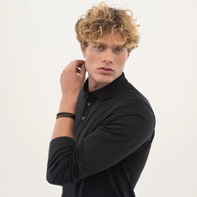 BOSS ONYX BEADS AND BLACK LEATHER BRACELET 1580786