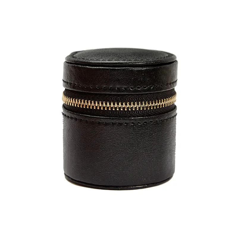 WOLF1834 PALERMO DOUBLE WATCH ROLL WITH JEWELRY POUCH - BLACK ANTHRACITE