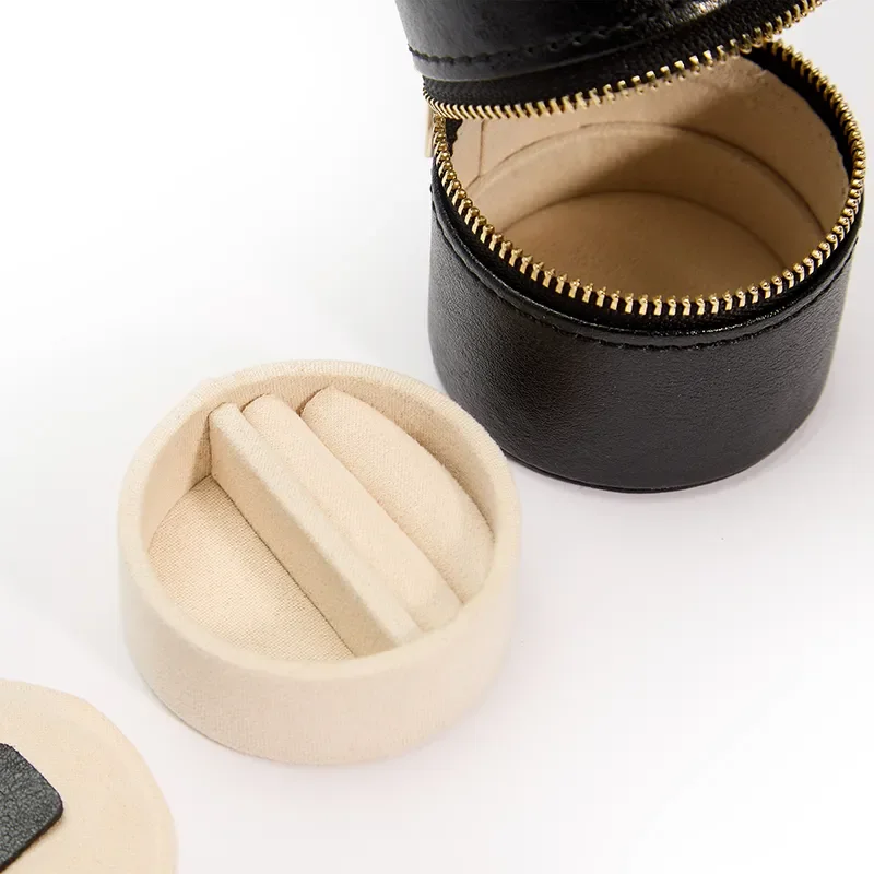 WOLF1834 PALERMO DOUBLE WATCH ROLL WITH JEWELRY POUCH - BLACK ANTHRACITE