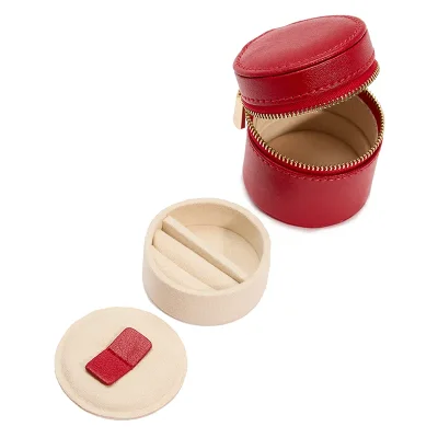 WOLF1834 PALERMO DOUBLE WATCH ROLL WITH JEWELRY POUCH - RED