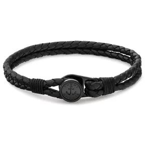 TOMMY HILFIGER BLACK LEATHER BRACELET 2790693