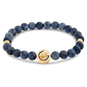 TOMMY HILFIGER MATTE SODALITE COMPASS BEADED BRACELET 2790723