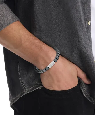 CALVIN KLEIN GREY BEADED BRACELET 35100060