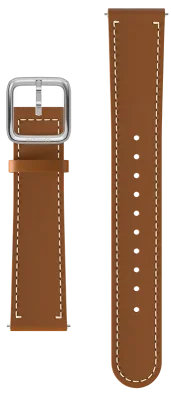 LEATHER STRAP 18MM BROWN, WHITE STITCHING