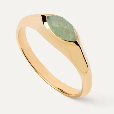 PDPAOLA GREEN NOMAD STAMP RING AN01-A47