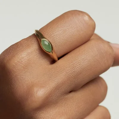 PDPAOLA GREEN NOMAD STAMP RING AN01-A47