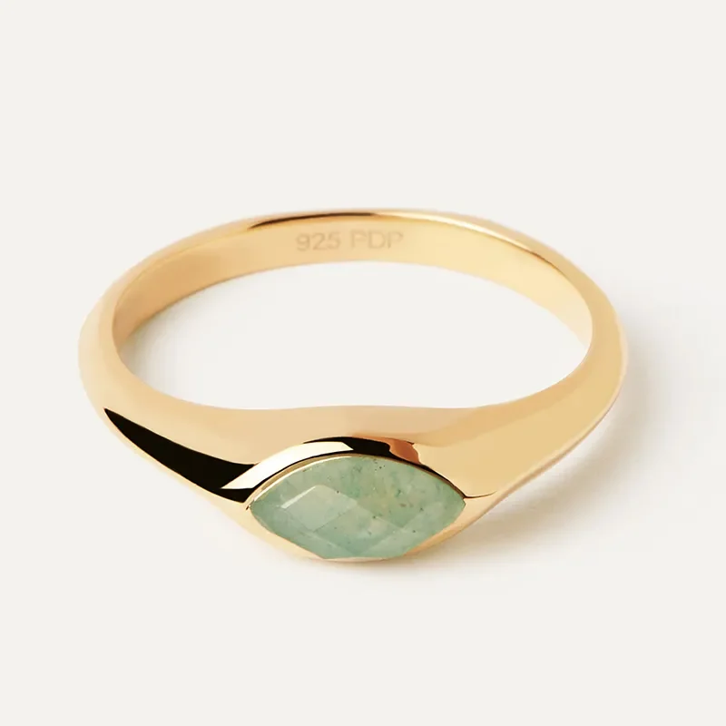 PDPAOLA GREEN NOMAD STAMP RING AN01-A47