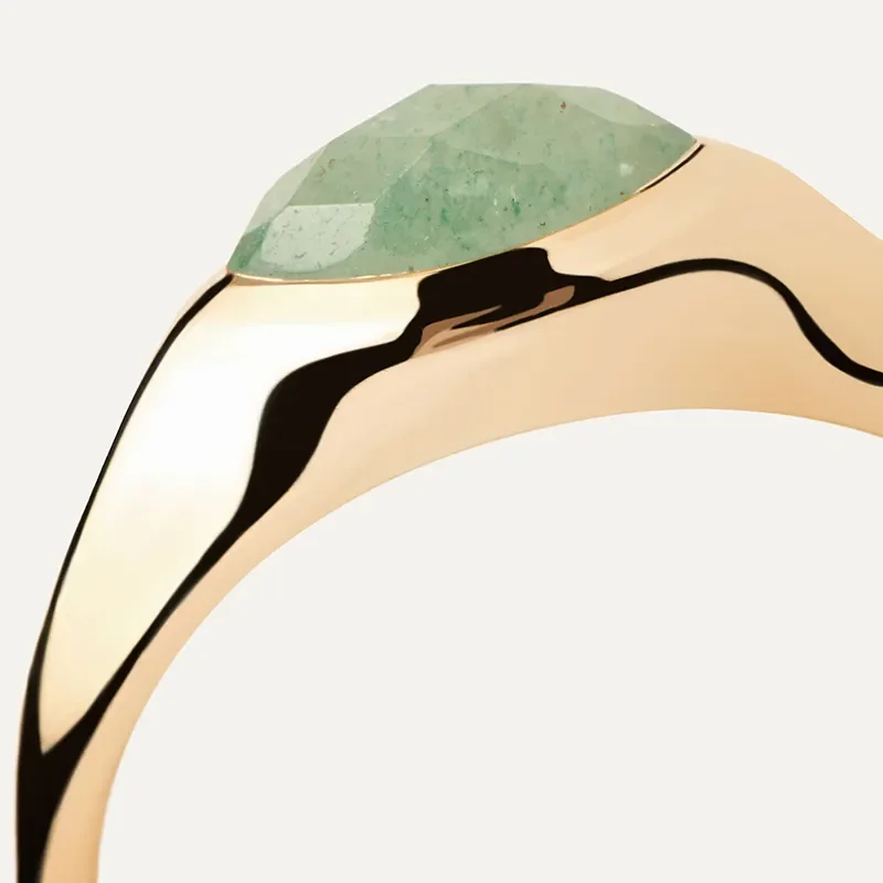 PDPAOLA GREEN NOMAD STAMP RING AN01-A47