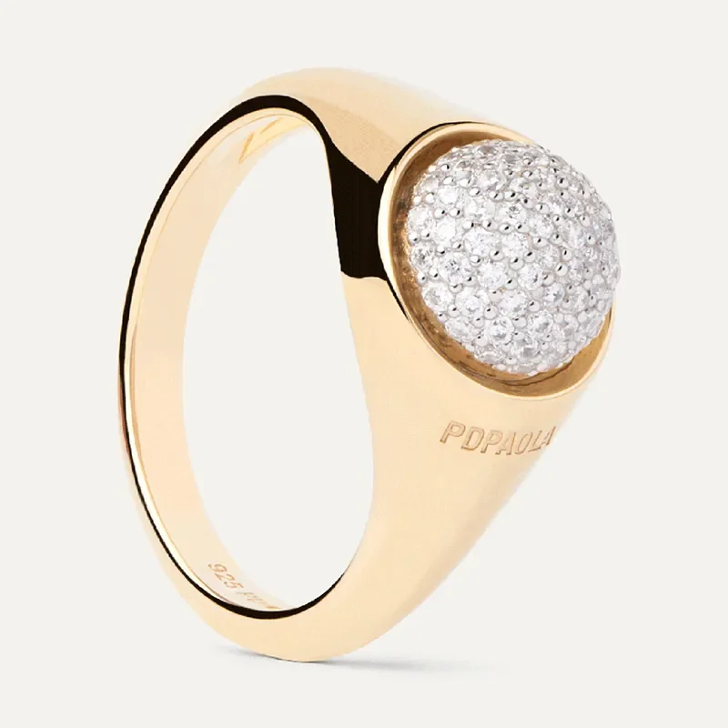 PDPAOLA PAVE MOON RING  AN01-B21