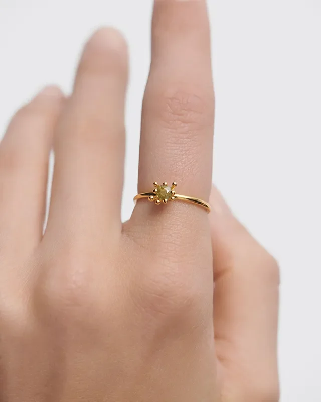 PDPAOLA GREEN FLEUR RING AN01-C91