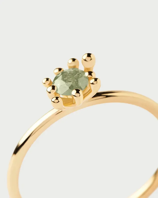 PDPAOLA GREEN FLEUR RING AN01-C91