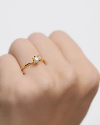PDPAOLA GREY FLEUR RING AN01-C93