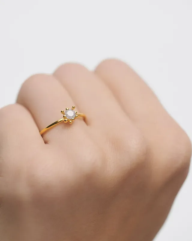 PDPAOLA GREY FLEUR RING AN01-C93