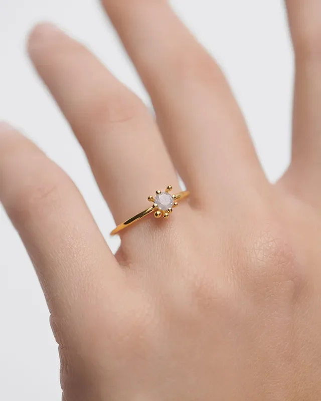 PDPAOLA GREY FLEUR RING AN01-C93