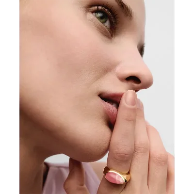PDPAOLA RHODOCHROSITE LUNA STAMP RING ANB1-E88