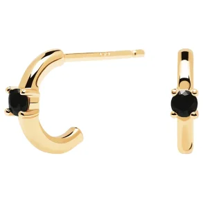 PDPAOLA BLACK SOLITARY EARRINGS AR01-335-U