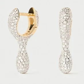 PDPAOLA PAVE RAY HOOP EARRINGS AR01-D25-U
