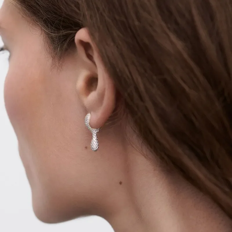 PDPAOLA PAVE RAY HOOP EARRINGS AR01-D25-U