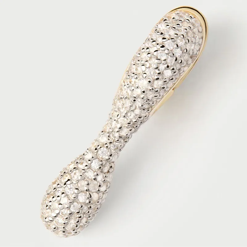 PDPAOLA PAVE RAY HOOP EARRINGS AR01-D25-U