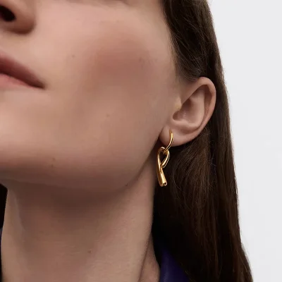 PDPAOLA TWIST HOOP EARRINGS AR01-D27-U