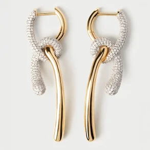 PDPAOLA PAVE TWIST HOOP EARRINGS AR01-D32-U