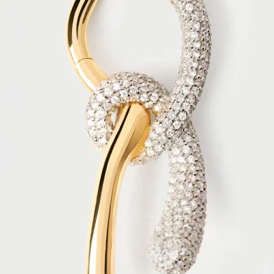PDPAOLA PAVE TWIST HOOP EARRINGS AR01-D32-U