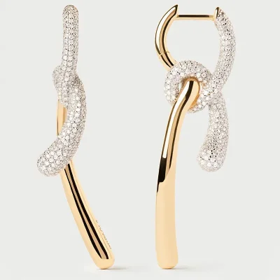 PDPAOLA PAVE TWIST HOOP EARRINGS AR01-D32-U