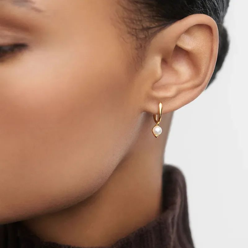 PDPAOLA LA PERLA MINI HOOP EARRINGS AR01-E69-U