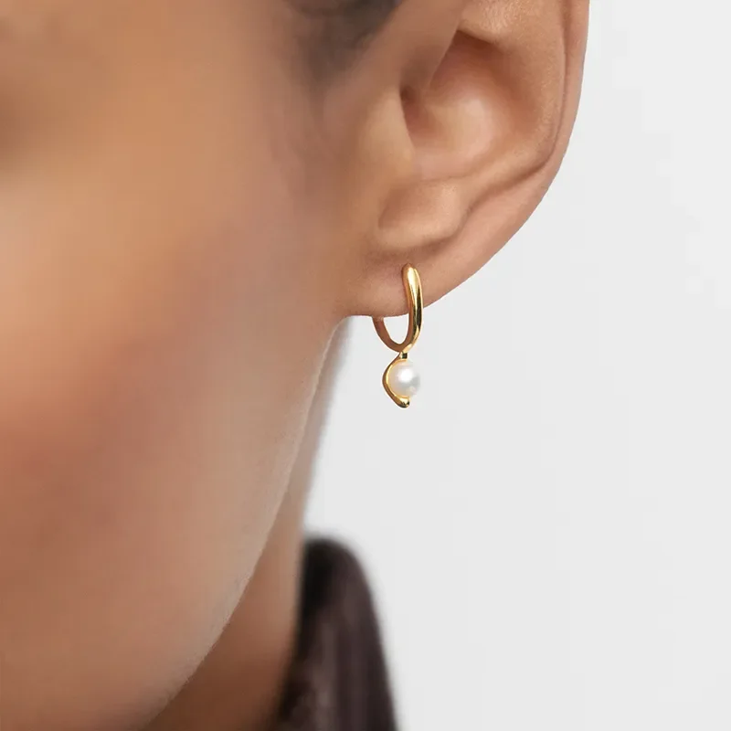 PDPAOLA LA PERLA MINI HOOP EARRINGS AR01-E69-U