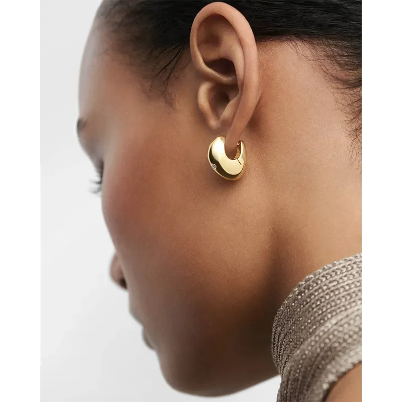 PDPAOLA WAVE HOOP EARRINGS AR01-F60-U