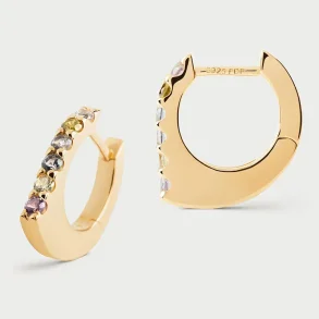 PDPAOLA MULTICOLOR ODA HOOP EARRINGS AR01-G18-U
