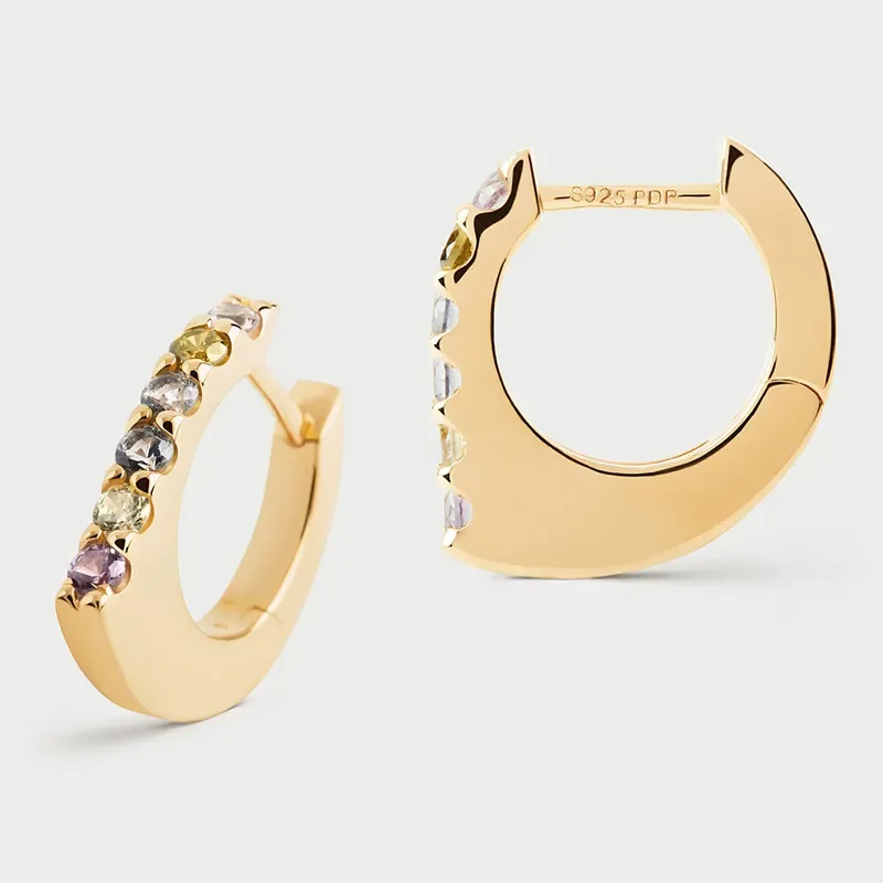 PDPAOLA MULTICOLOR ODA HOOP EARRINGS AR01-G18-U