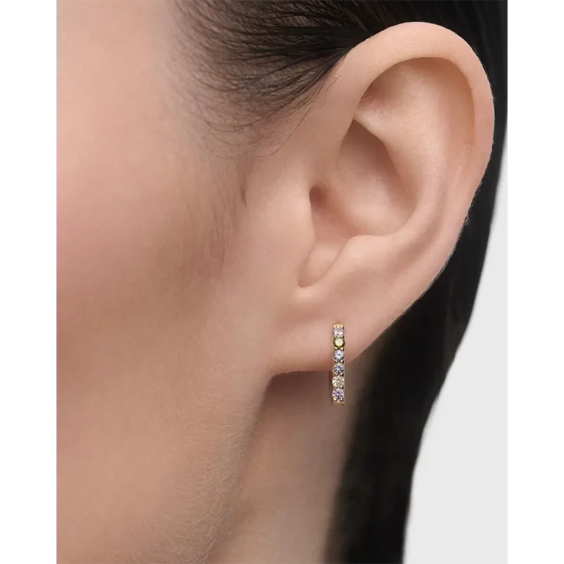 PDPAOLA MULTICOLOR ODA HOOP EARRINGS AR01-G18-U