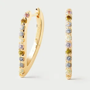 PDPAOLA MULTICOLOR GLOSS HOOP EARRINGS AR01-G26-U