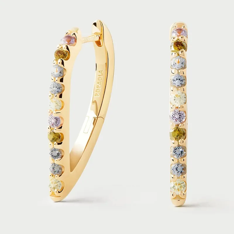 PDPAOLA MULTICOLOR GLOSS HOOP EARRINGS AR01-G26-U