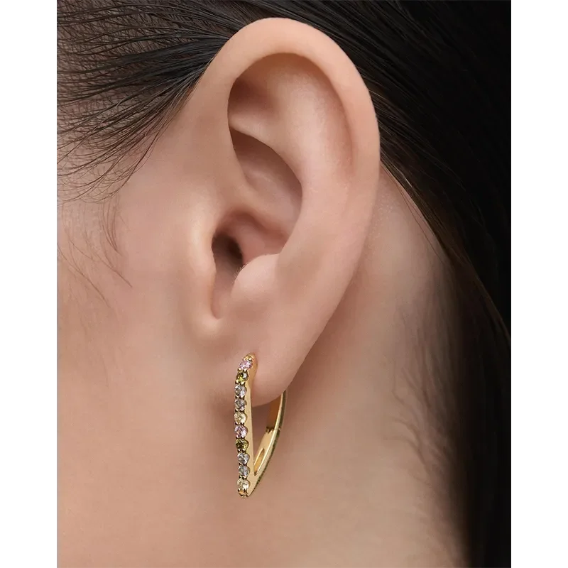 PDPAOLA MULTICOLOR GLOSS HOOP EARRINGS AR01-G26-U