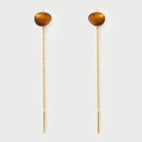 PDPAOLA TIGER EYE LYRA EARRINGS AR01-G58-U