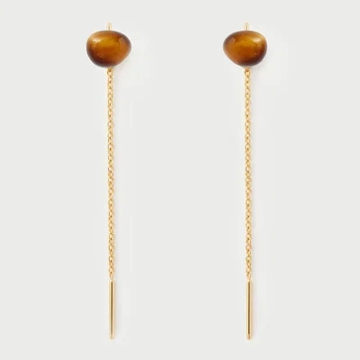 PDPAOLA TIGER EYE LYRA EARRINGS AR01-G58-U