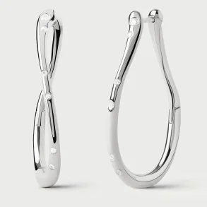 PDPAOLA AIR SILVER HOOP EARRINGS AR02-F50-U