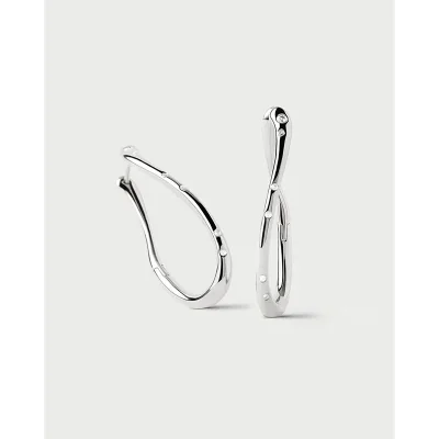 PDPAOLA AIR SILVER HOOP EARRINGS AR02-F50-U