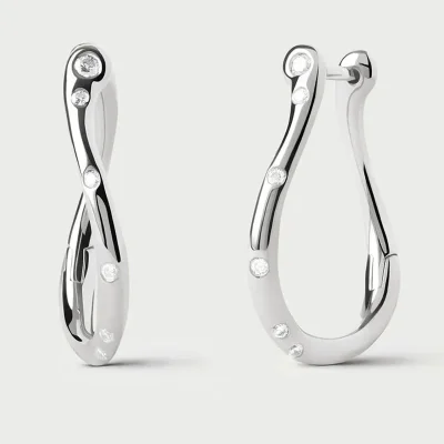 PDPAOLA AIR MINI SILVER HOOP EARRINGS AR02-F52-U