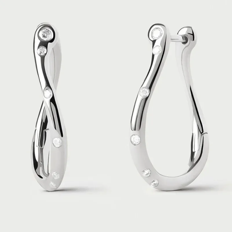 PDPAOLA AIR MINI SILVER HOOP EARRINGS AR02-F52-U
