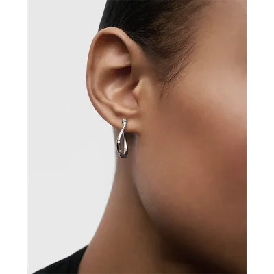 PDPAOLA AIR MINI SILVER HOOP EARRINGS AR02-F52-U