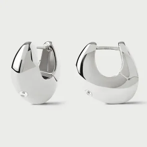 PDPAOLA WAVE SILVER HOOP EARRINGS AR02-F60-U