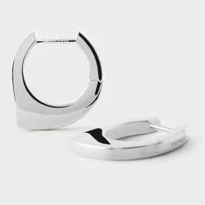 PDPAOLA ODA SILVER HOOP EARRINGS AR02-G20-U