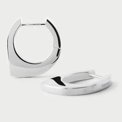 PDPAOLA ODA SILVER HOOP EARRINGS AR02-G20-U