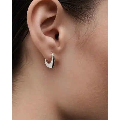 PDPAOLA ODA SILVER HOOP EARRINGS AR02-G20-U